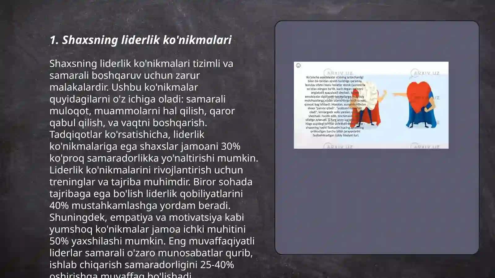Shaxsning liderlik ko'nikmalari 3