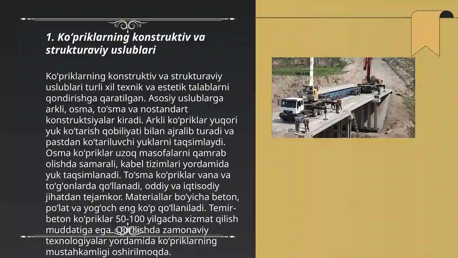 Koʻprik qurilishi uslublarining klassifikatsiyasi 3