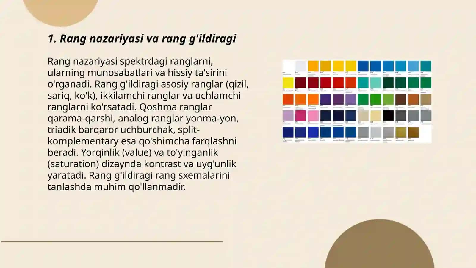 Rang nazariyasi va rang g'ildiragi 3