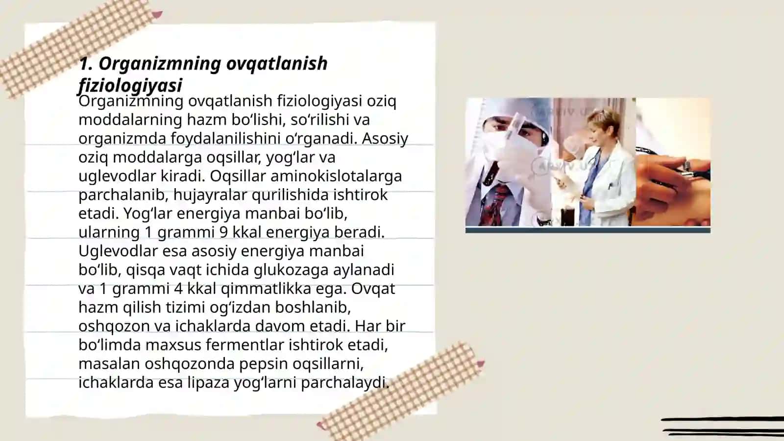 Organizmning ovqatlanish fiziologiyasi 3