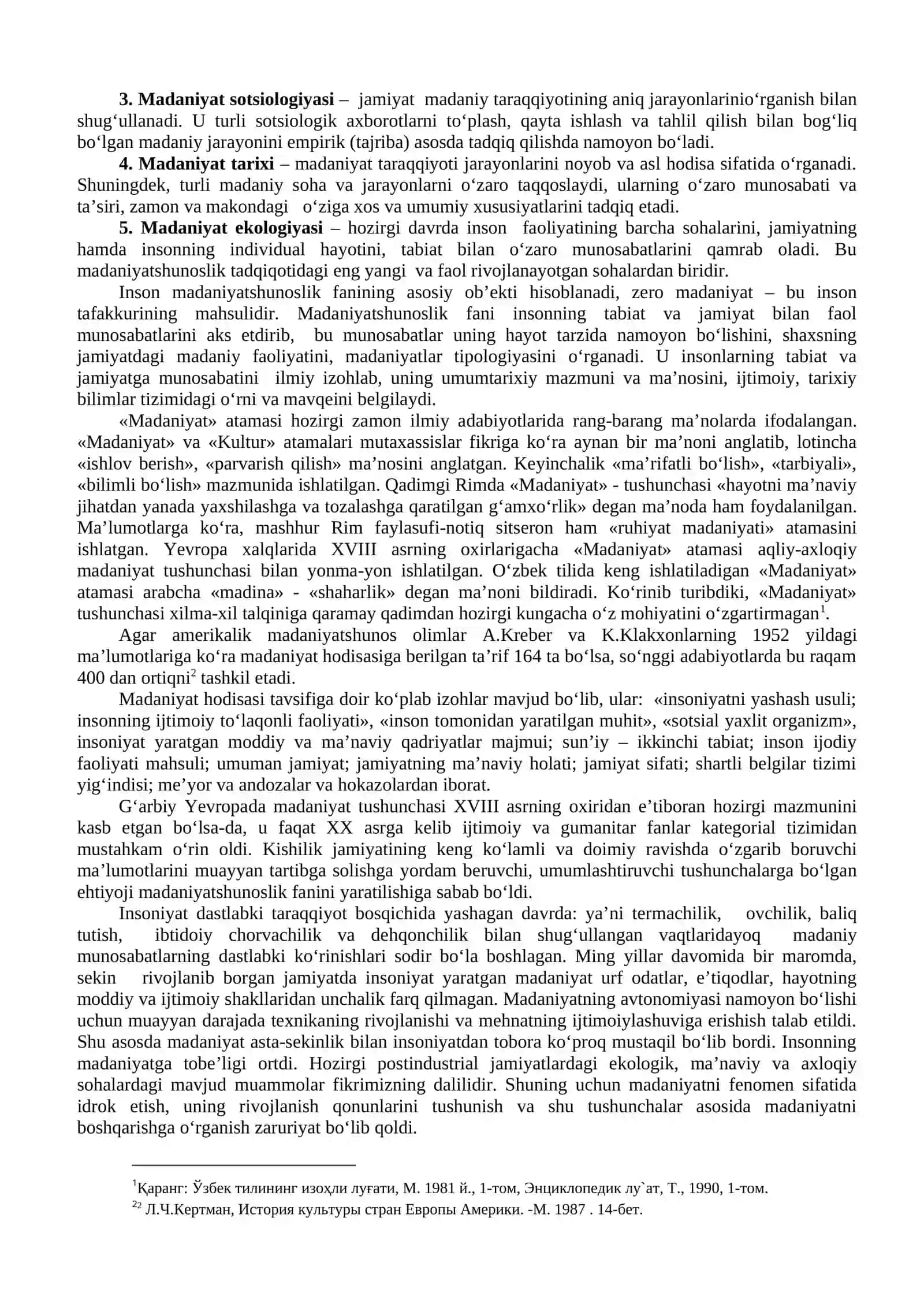 Madaniyatshunoslik Fanidan Ma'ruza Matni 3