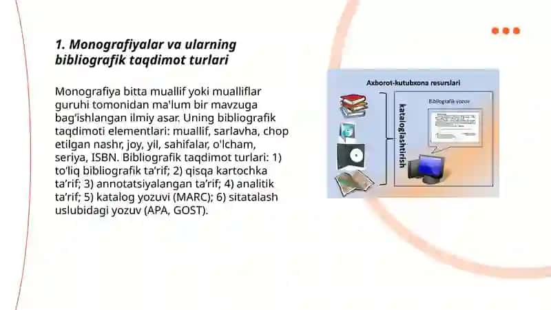 Malumot bibliografik axborot orqali bibliografik soʻrovlar boʻyicha nashir turlari 3