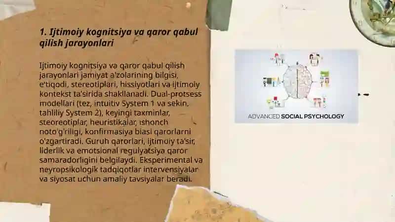Ijtimoiy psihologiyaning asosiy zamonaviy yo'nalishlari Va zamonaviy tendensiyalari 3