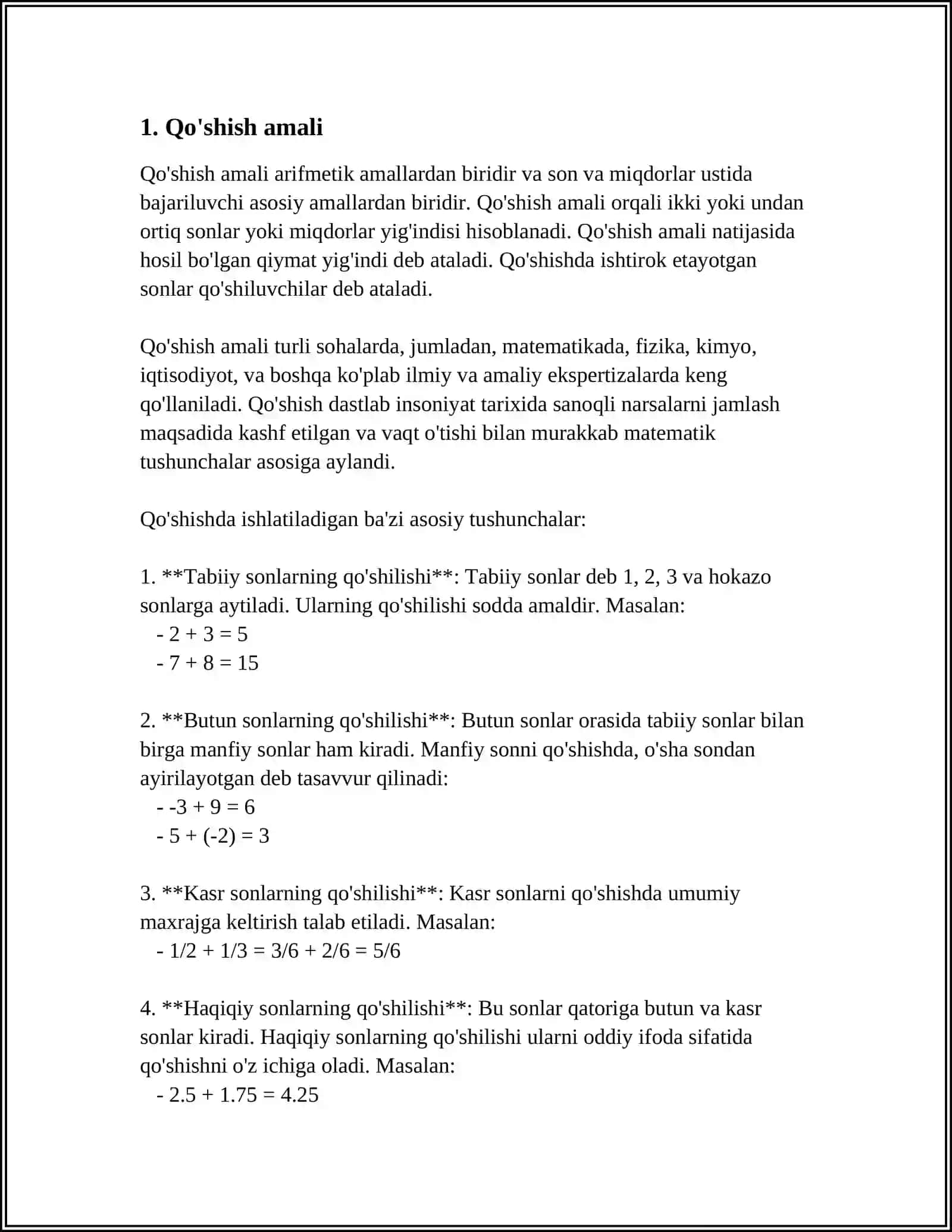 O'NLI KASRLAR USTIDA AMALLARNI BAJARISH 3