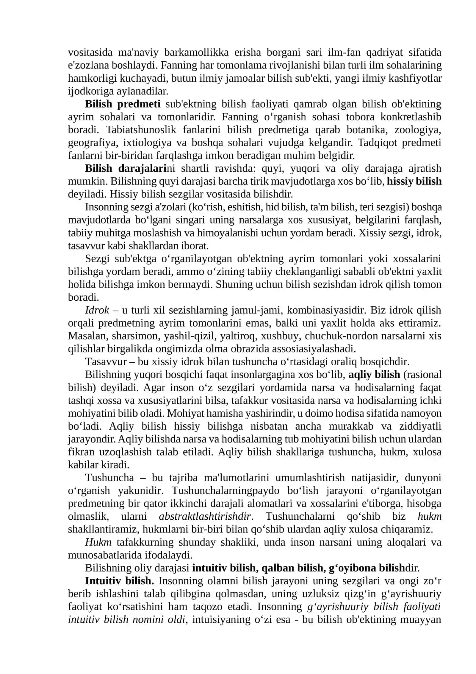 Bilish falsafasi. Mantiq. Jamiyat falsafasi. Tarix falsafasi, sivilizatsiya va madaniyat. Inson falsafasi (Falsafiy antropologiya). Qadriyatlar falsafasi 3