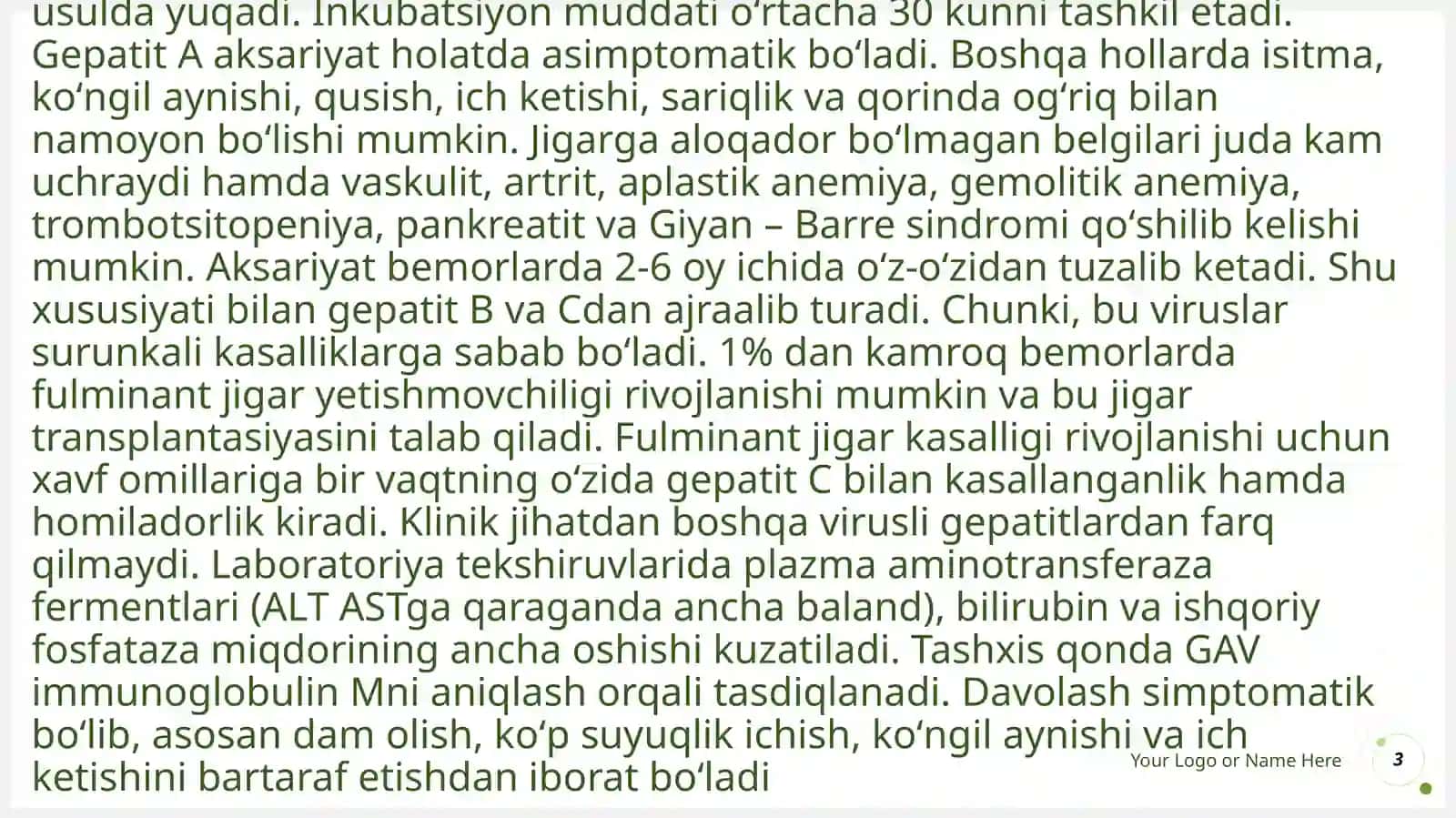 Gepatit Viruslari A, B, C, D, E Vaularning Klinik Axamiyati 3