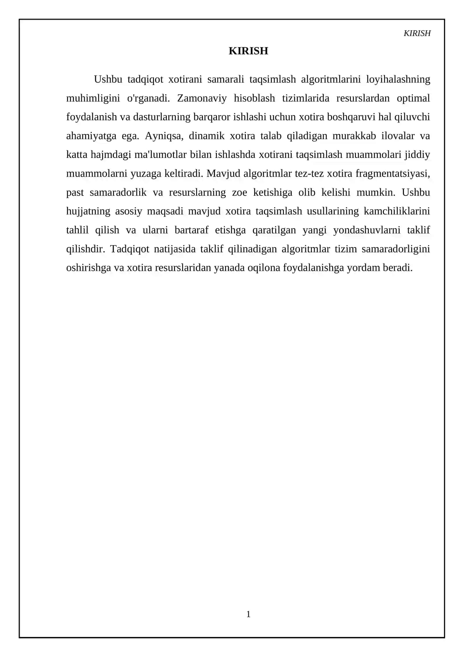 Xotirani taqsimlash algoritmlarini loyihalash 3