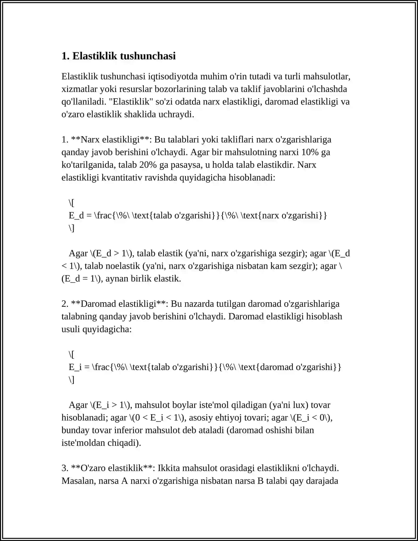 ELASTIKLIK TUSHINCHASI VA UNING TURLARI 3