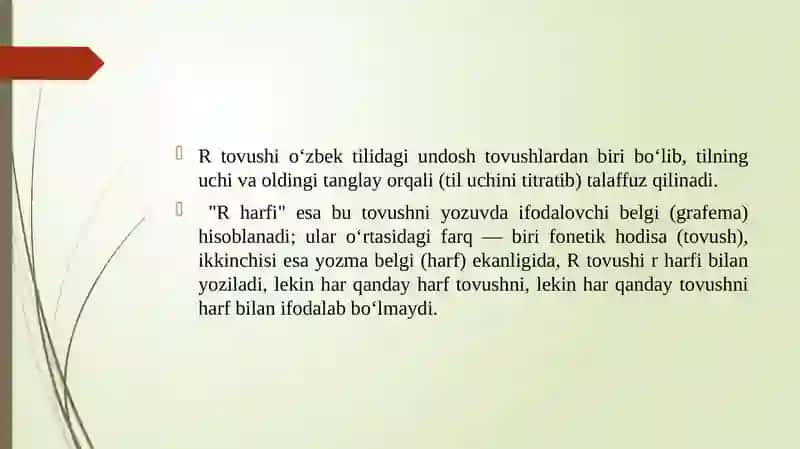 R tovush va R harflari 3