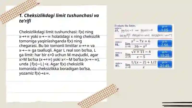 Cheksizlikdagi limit bir tomonli limitlar 3