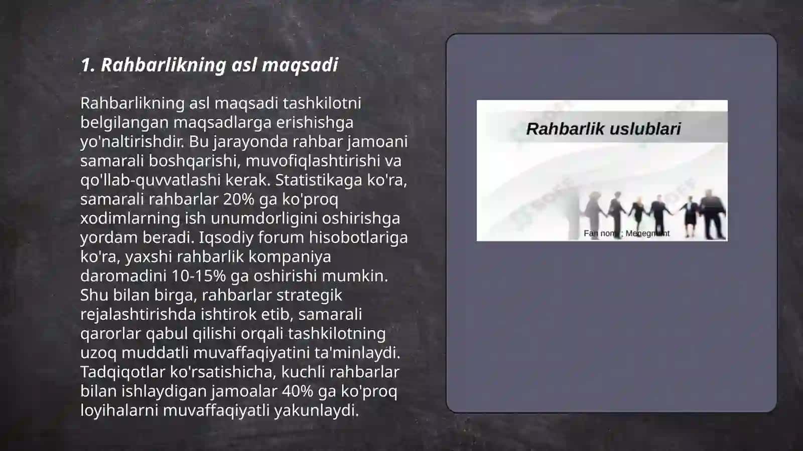 Rahbarlik uslublari 3