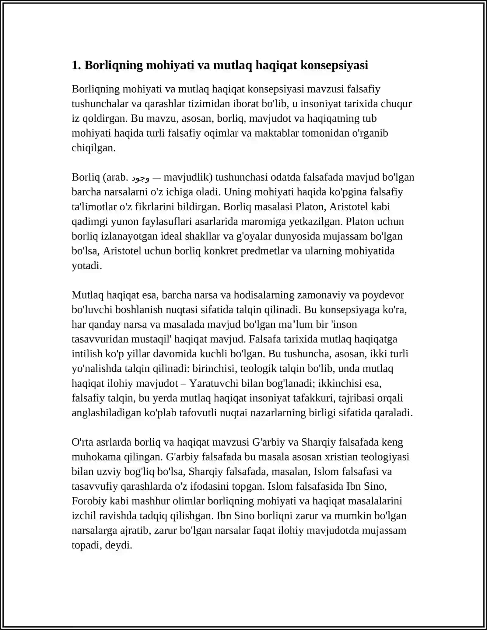 FALSAFA VA TABIIY ILMIY FANLARDA BORLIQNING MOHIYATIGA OID KONSEPSIYA 3