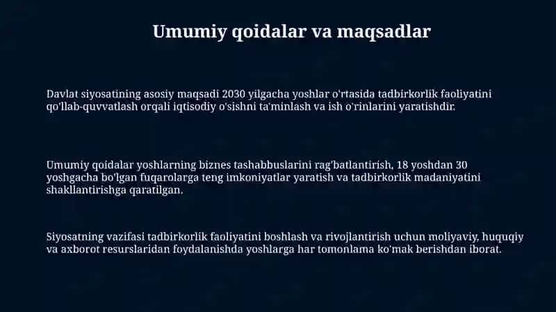 Tadbirkorlik faoliyati bo'yicha davlat siyosati 3