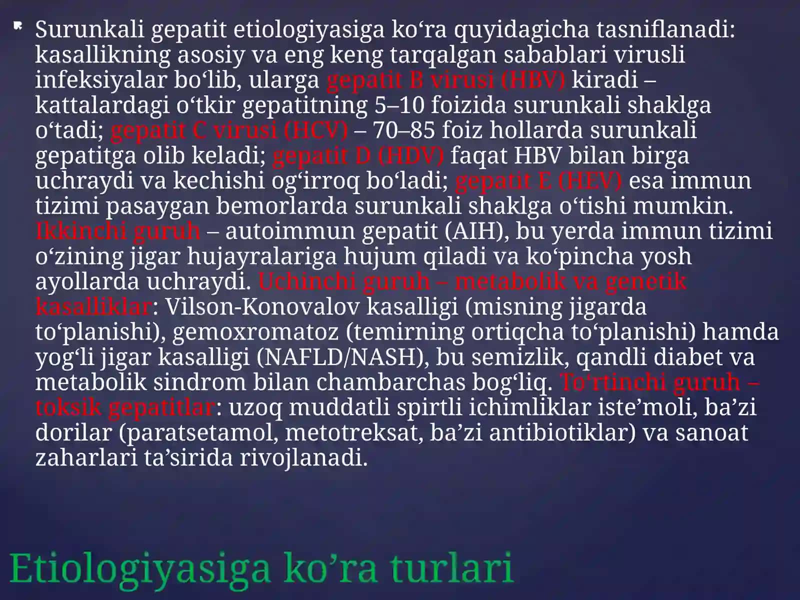 Surunkali gepatitlar, jigar sirrozi va ularning asoratlari 3