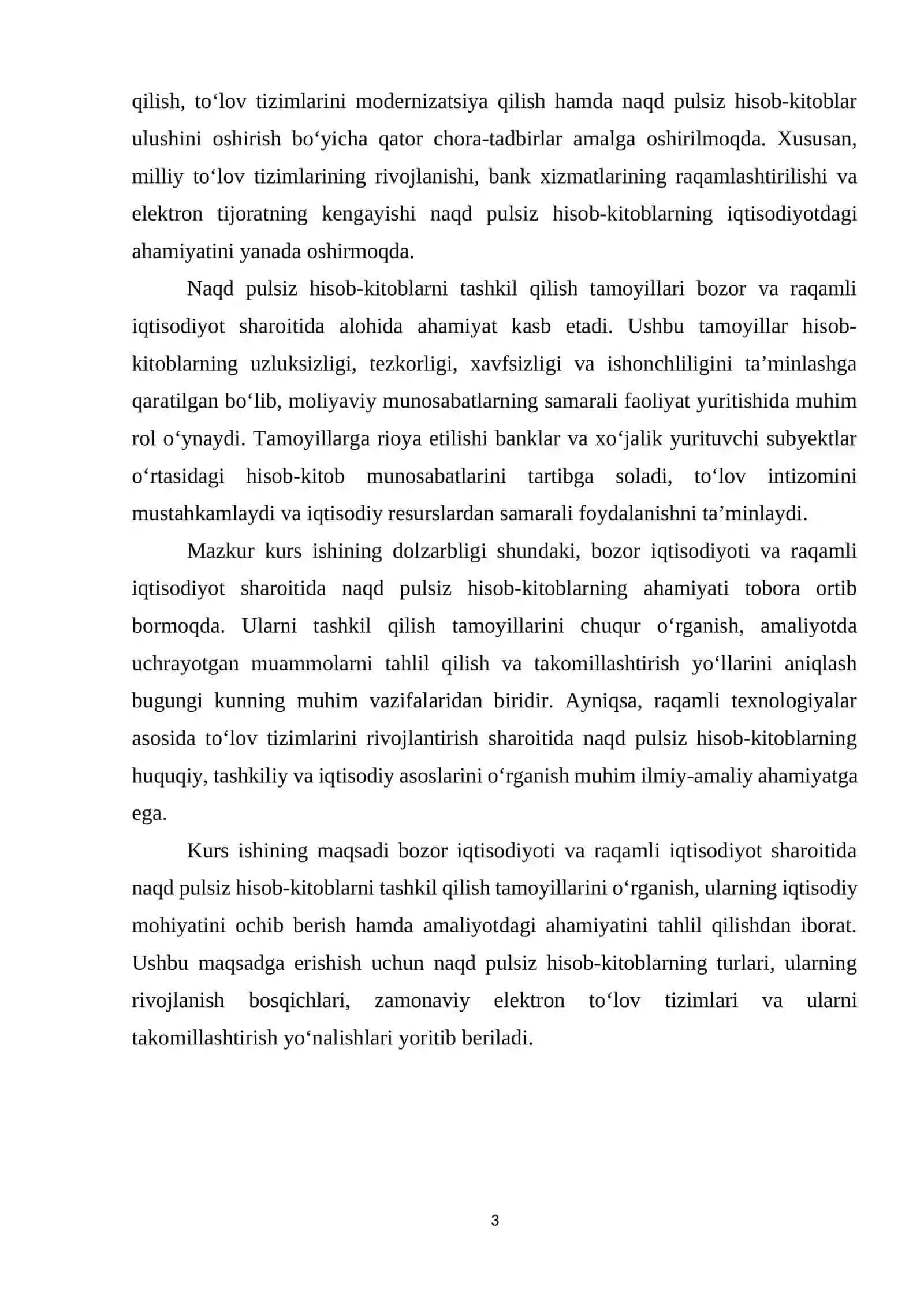 NAQD PULSIZ HISOB-KITOBLARI TASHKIL QILISH TAMOYILLARI 3
