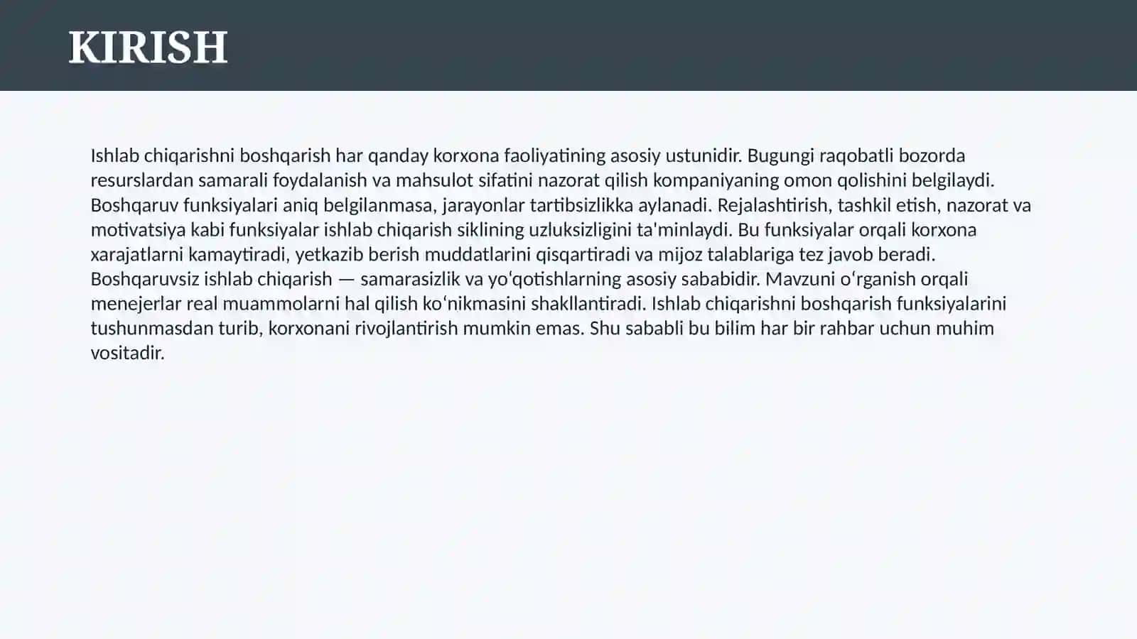 KORXONALARDA ISHLAB CHIQARISHNI BOSHQARISHNING ASOSIY FUNKSIYALARI 3