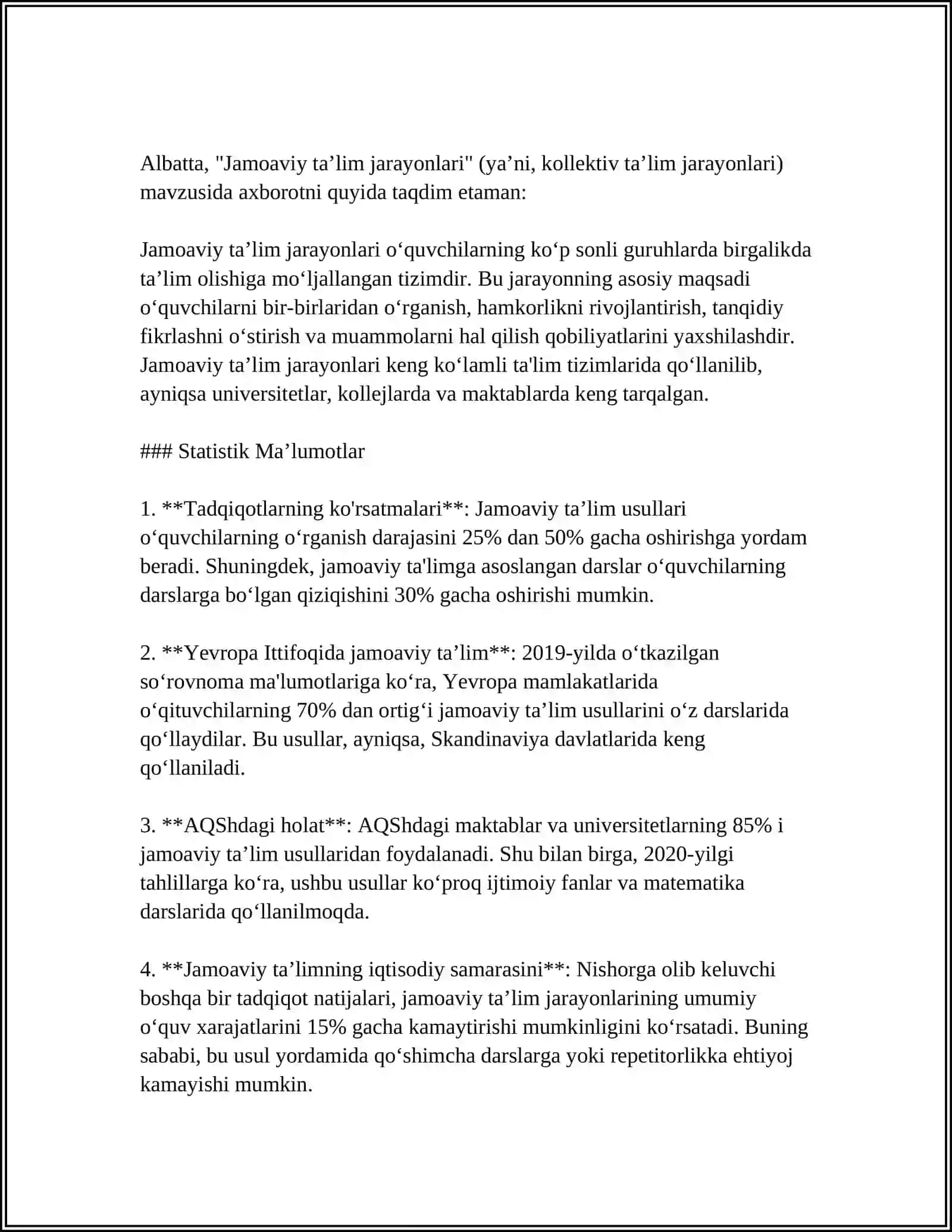 O’QUVCHILAR JAMOASI-YAXLIT PEDAGOGIK JARAYONNING ASOSIY SHAKLI 3