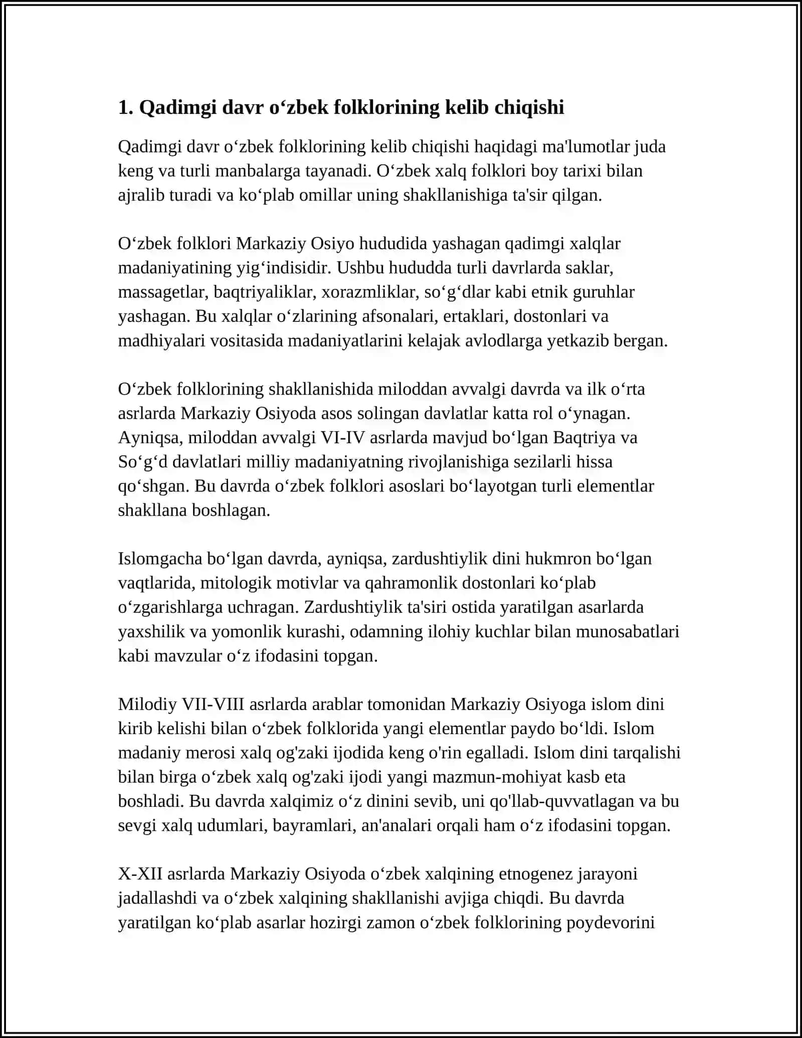 QADIMGI DAVR OʻZBEK FOLKLORI 3