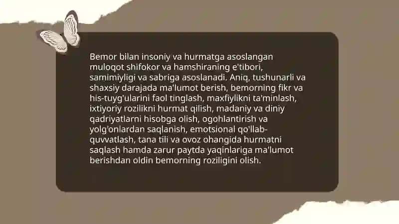 Shifokor va hamshiraning bemor oldidagi burchi va vazifalari 3