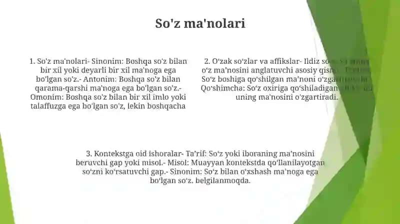 3 Sinflar UchunSo‘ZTurkumlari 3