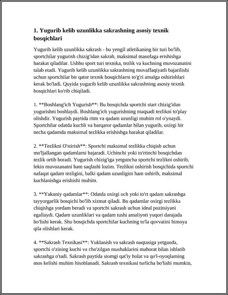 Yugurib kelib uzunlikka sakrash 3