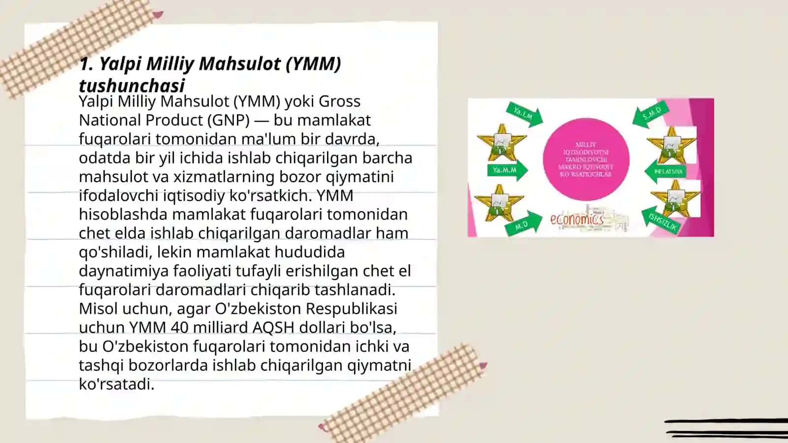 Yalpi Milliy Mahsulot va uning harakat shakllari 3