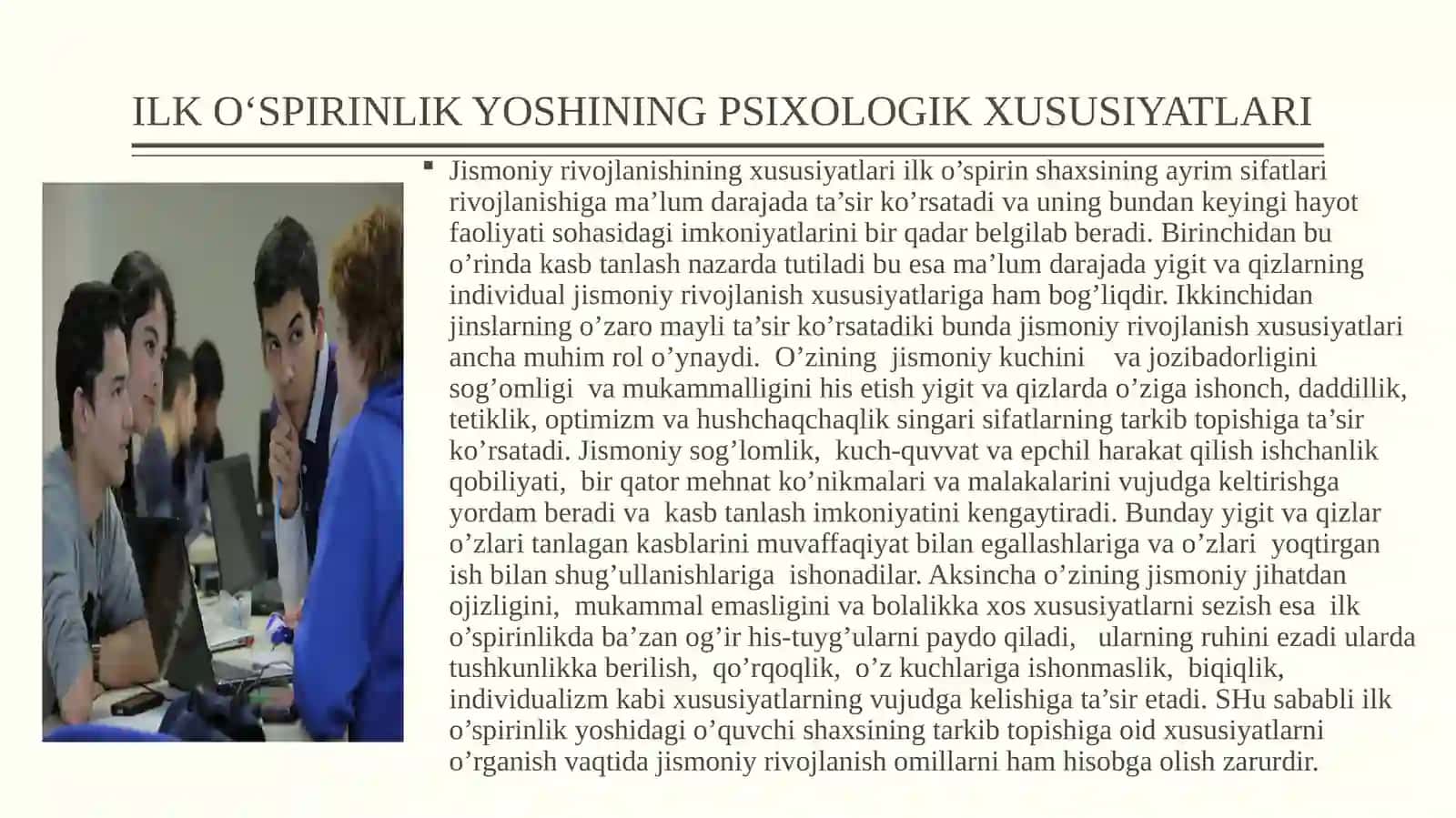 ILKO‘SPIRINLIK davriningPSIXOLOGIK XUSUSIYATLARI 3
