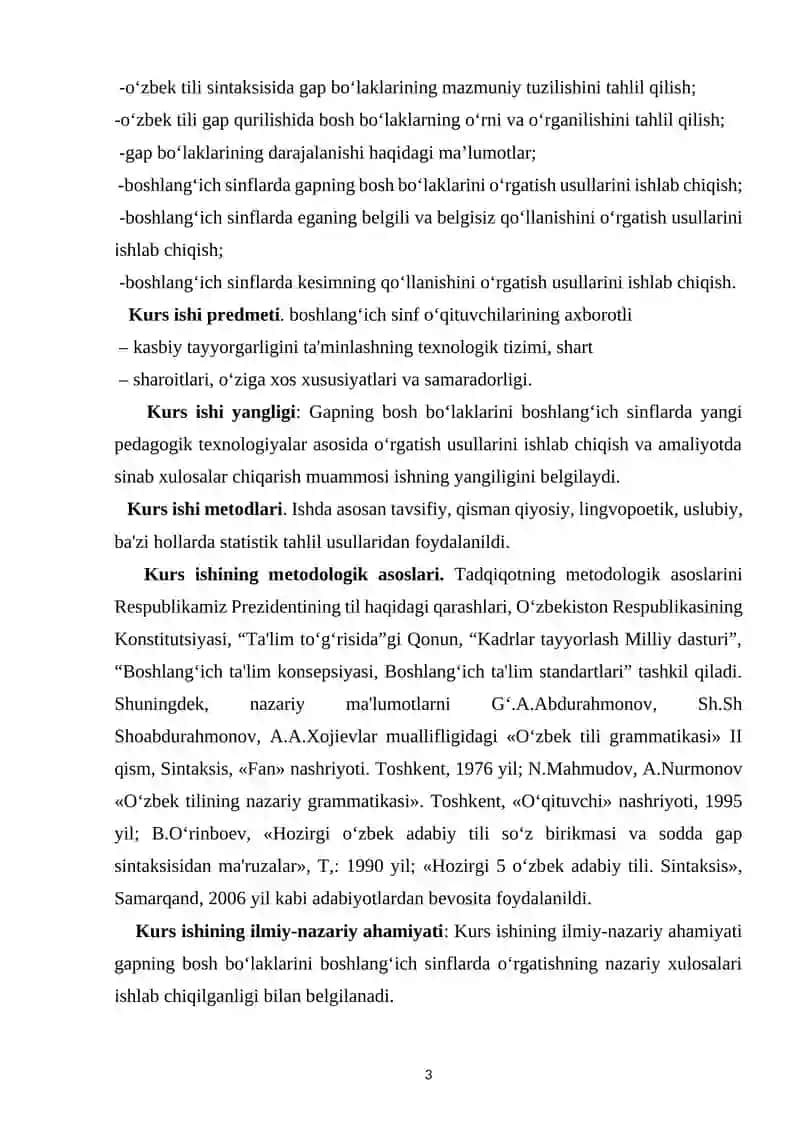 BOSHLANGICH SINF ONA TILI DARSLARIDA GAPNING BOSH BÕLAKLARI MAVZUSINI ÕRGATISH 3