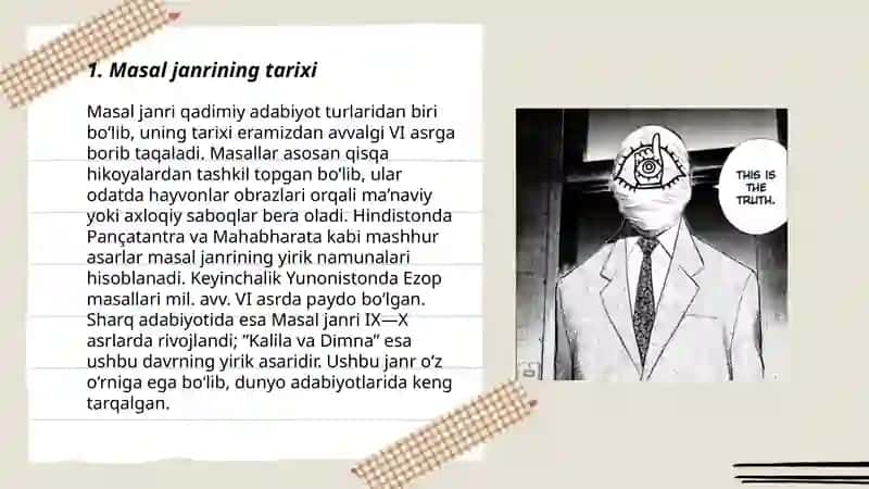 Masal janridagi asarni oʻqitish metodikasi 3