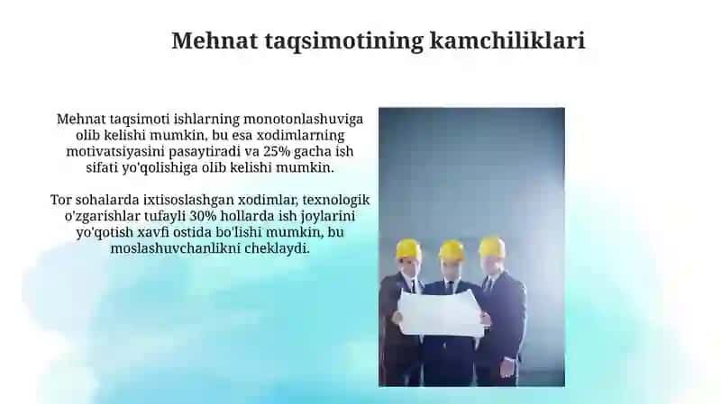 Mehmat taqsimoti va ixtisoslashuv 3