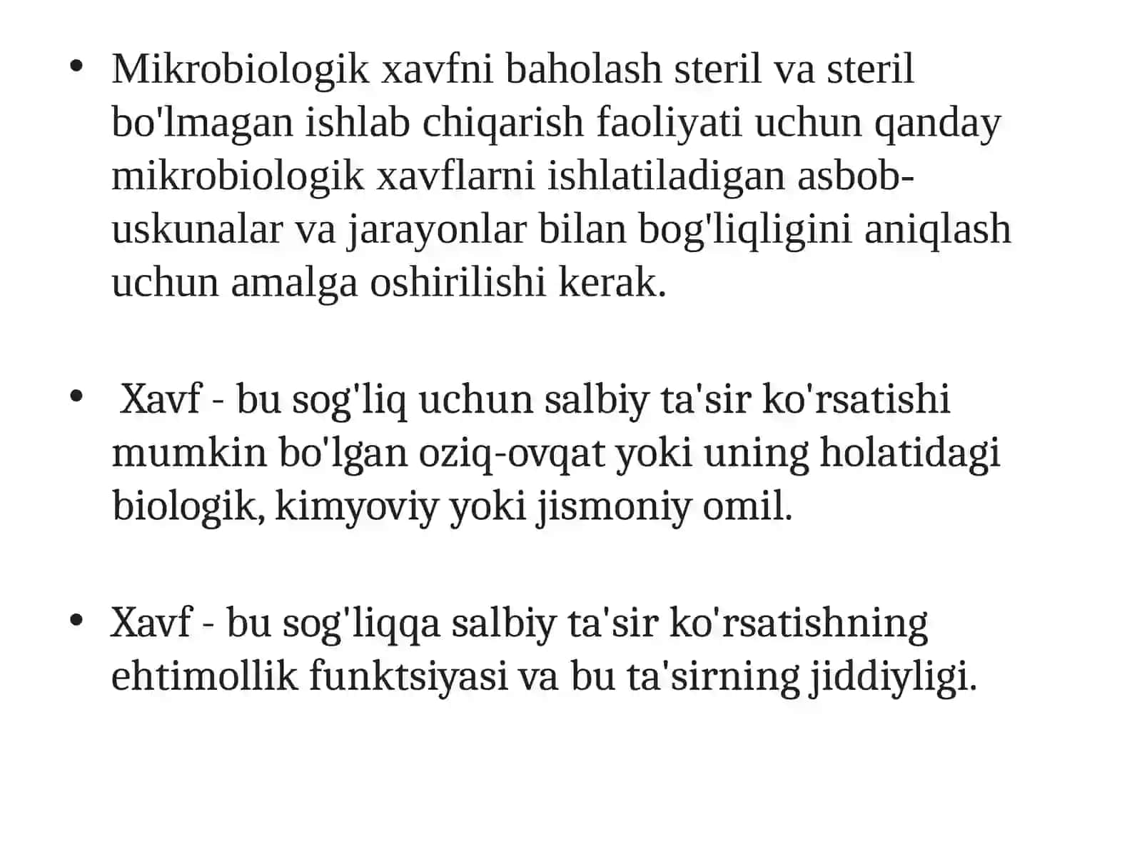 Mikroorganizmlar tomonidan keltirib chiqariladigan yangi xavflar va ularni baholash 3