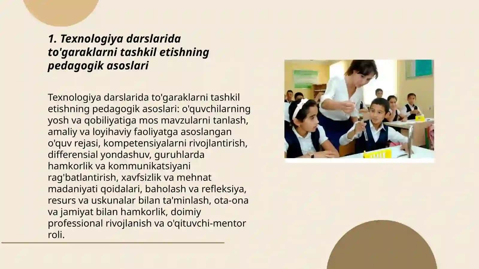 Texnologiya darslarida tõgaraklarni tashkil etish 3