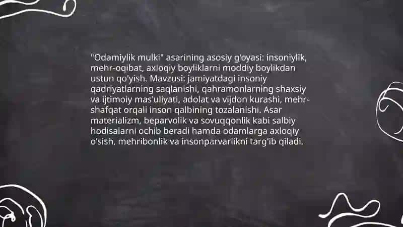 "Odamiylik mulki" 3