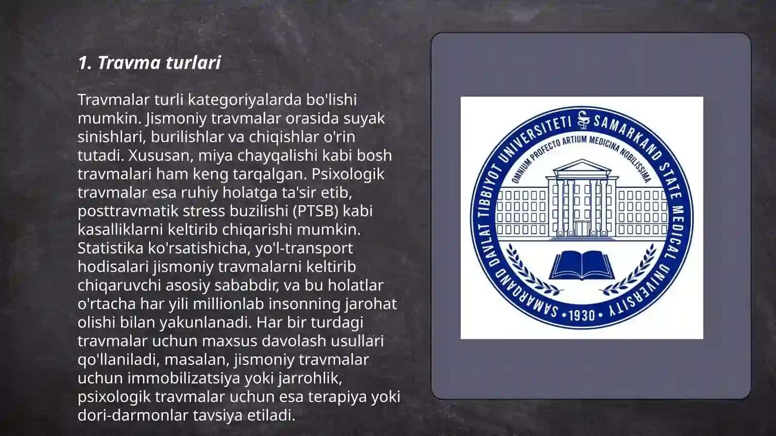 Travma. Umumiy qoidalar 3