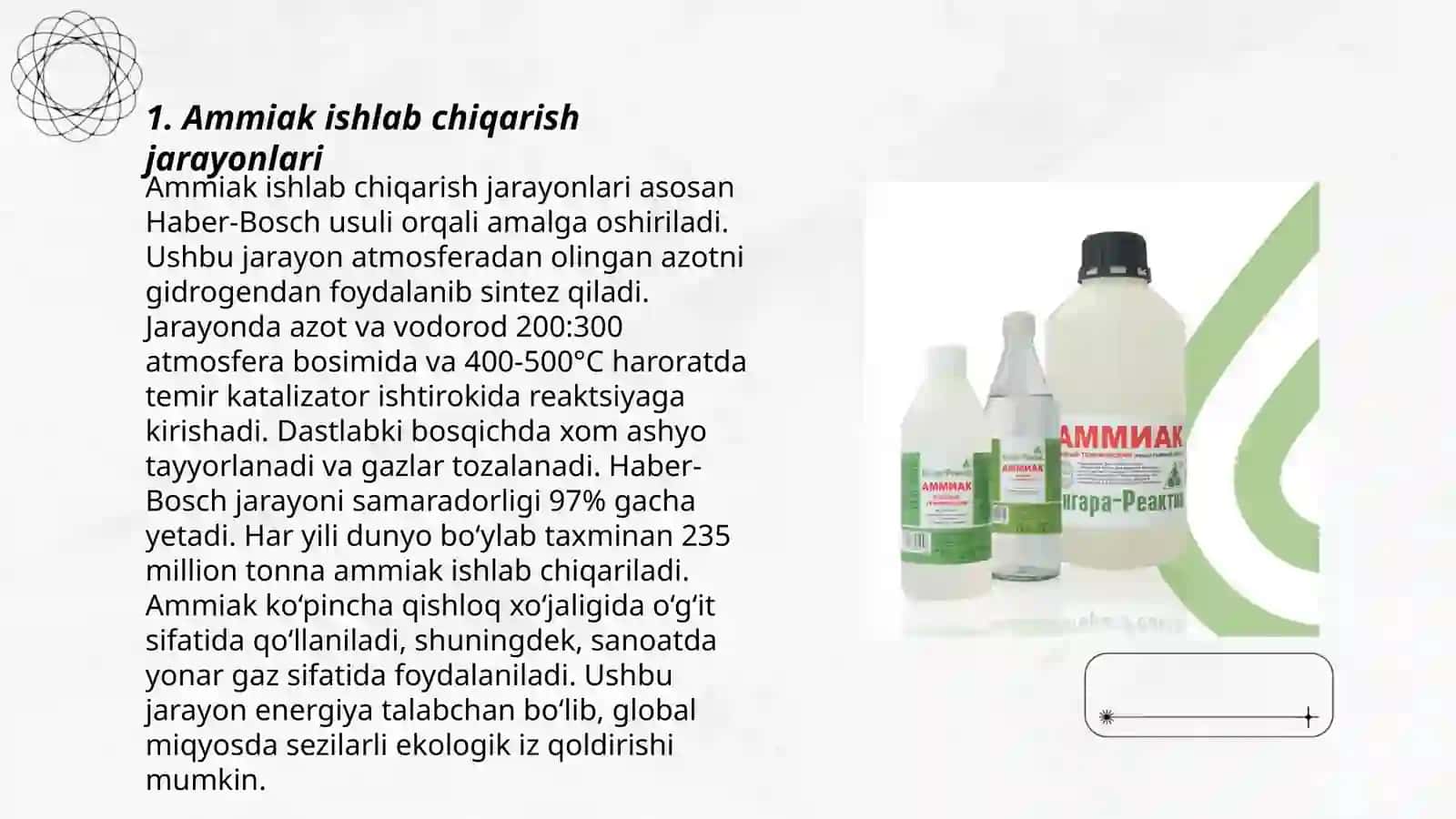 Ammiak ishlab chiqarish va xossalari 3
