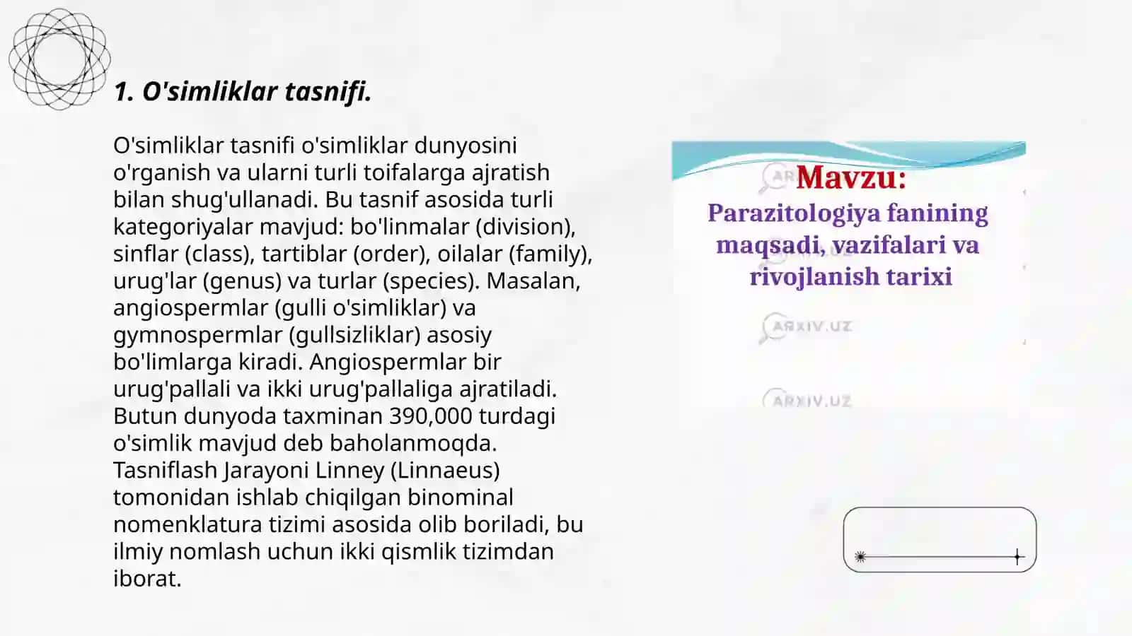 O'simliklar sistematikasi ning predmeti va vazifalari 3