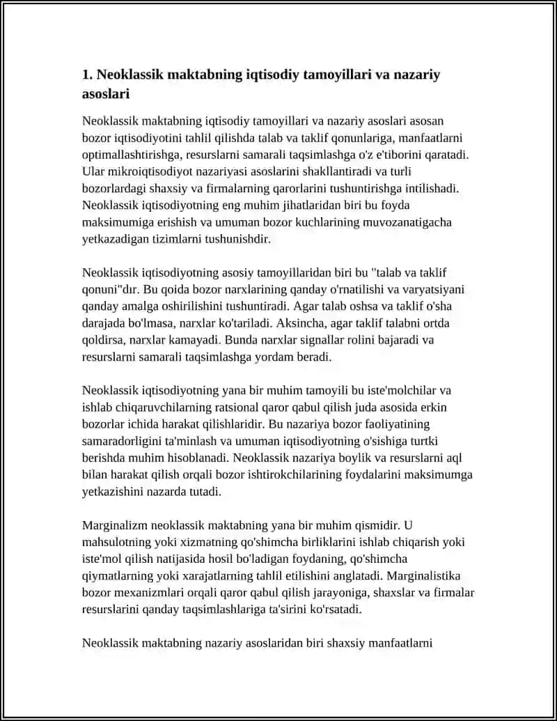 NEOKLASSIK MAKTAB IQTISODIY QARASHLARI 3