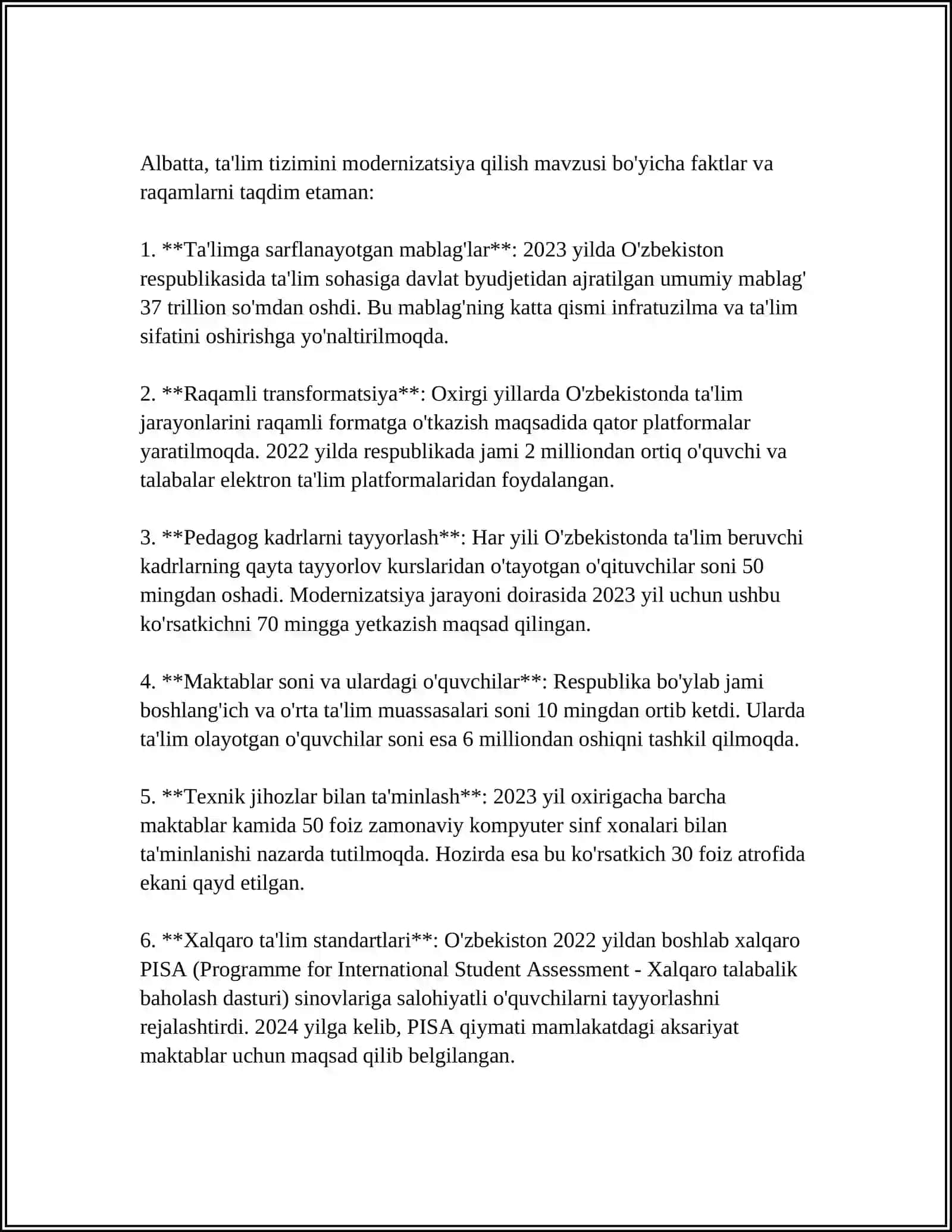 O'ZBEKISTON RESPUBLIKASI OLIY TA’LIM FAN VA INNOVATSIYA VAZIRLIGI 3