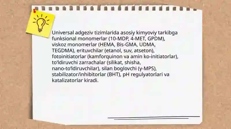 Universal adgeziv tizimlar 3