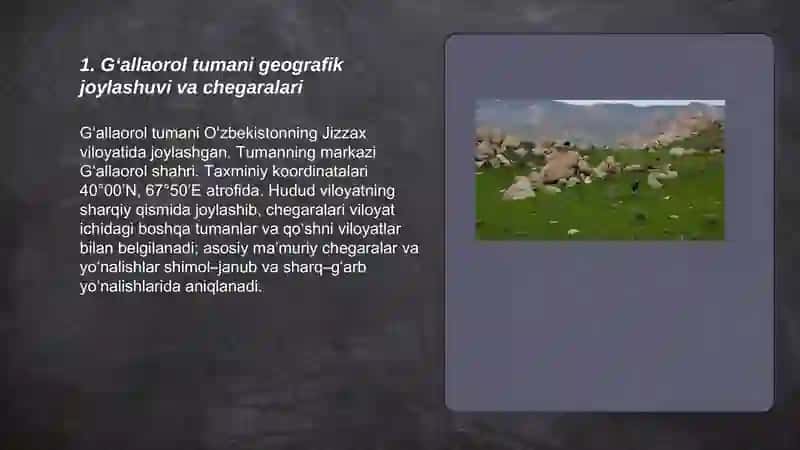 Gʻallaorol tumani tabiiy geografiyasi 3