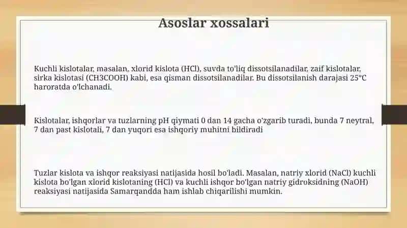 Asoslar.kislota va tuzlar 3