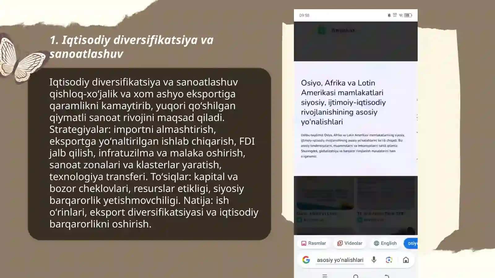 Osiyo, Afrika va Lotin Amerika mamlakatlari rivojlanishining asosiy yoʻnalishlari 3