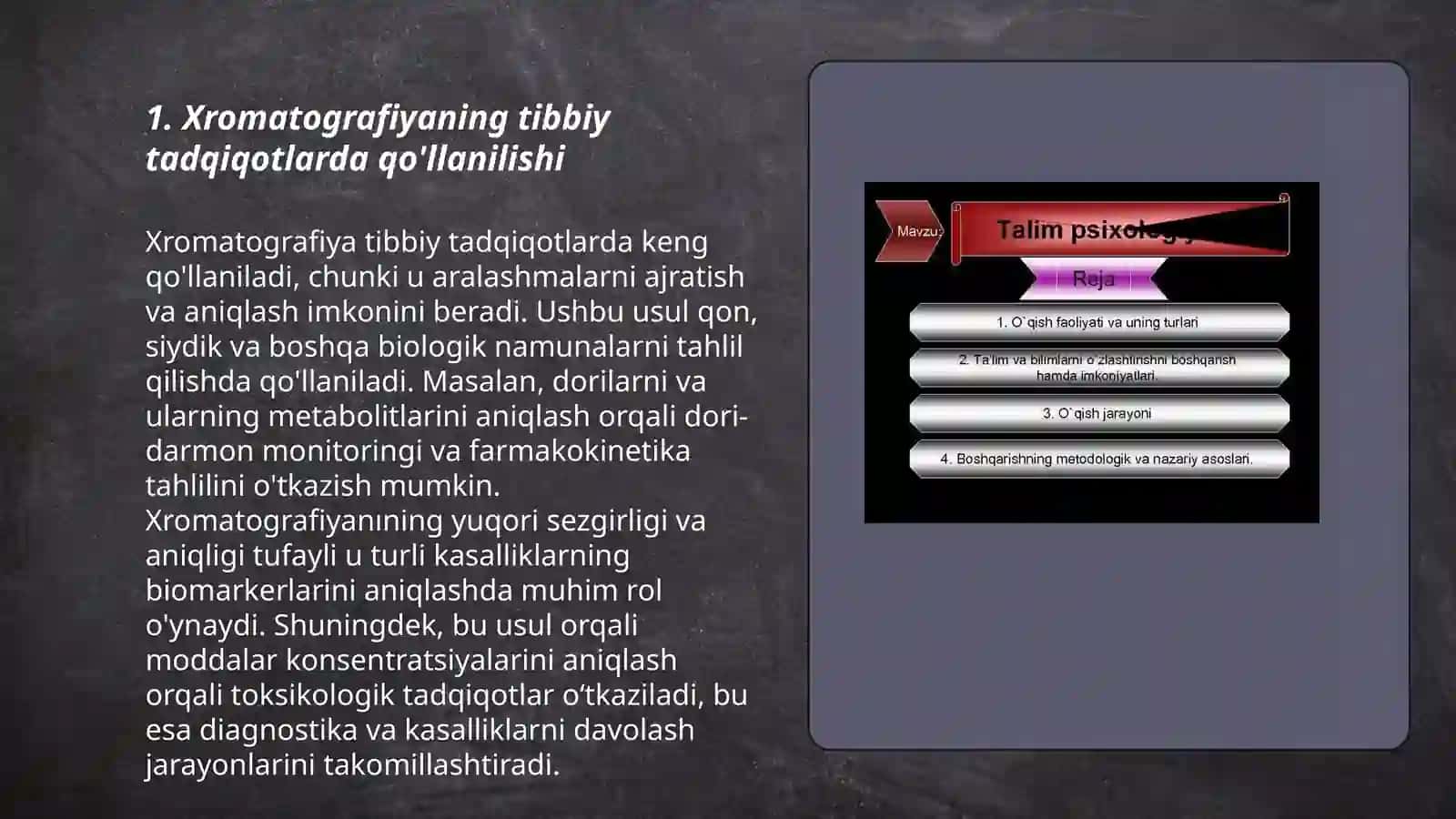 Xromatografiyaning tibbiy izlanishlardagi imkoniyatlari 3