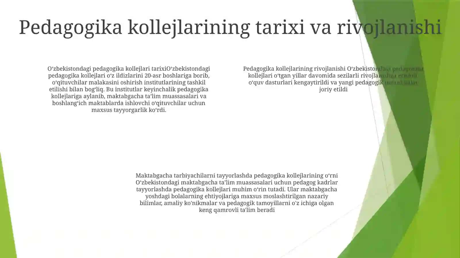 O'Zbekiston Respublikasida Maktabgacha Ta'Lim Muassasalari Uchun Tarbiyachilarni Tayyorlashda Pedagogik Kollejlarning Vazifalari 3