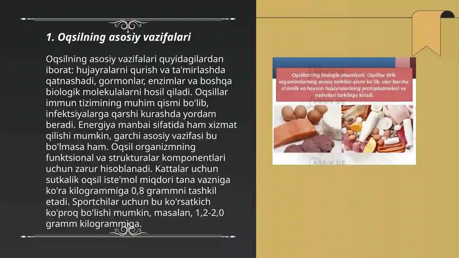 Oqsil va uning ko’rsatkichlari 3