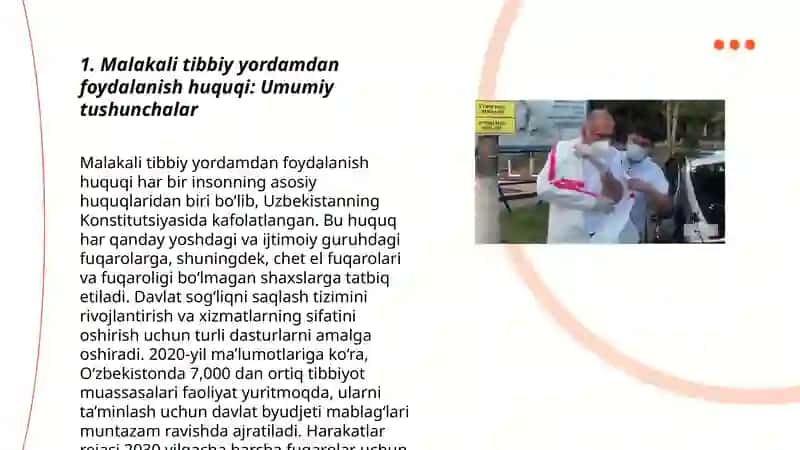 Malakali tibbiy yordamdan foydalanish huquqi 3