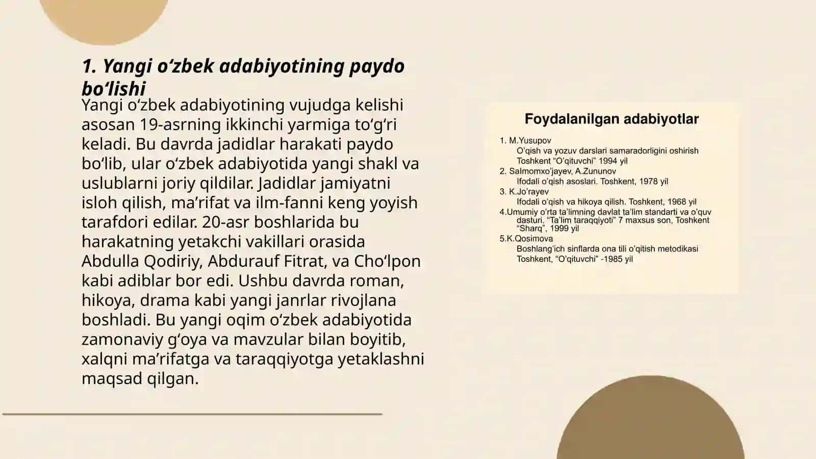 Yangi oʻzbek adabiyoti 3