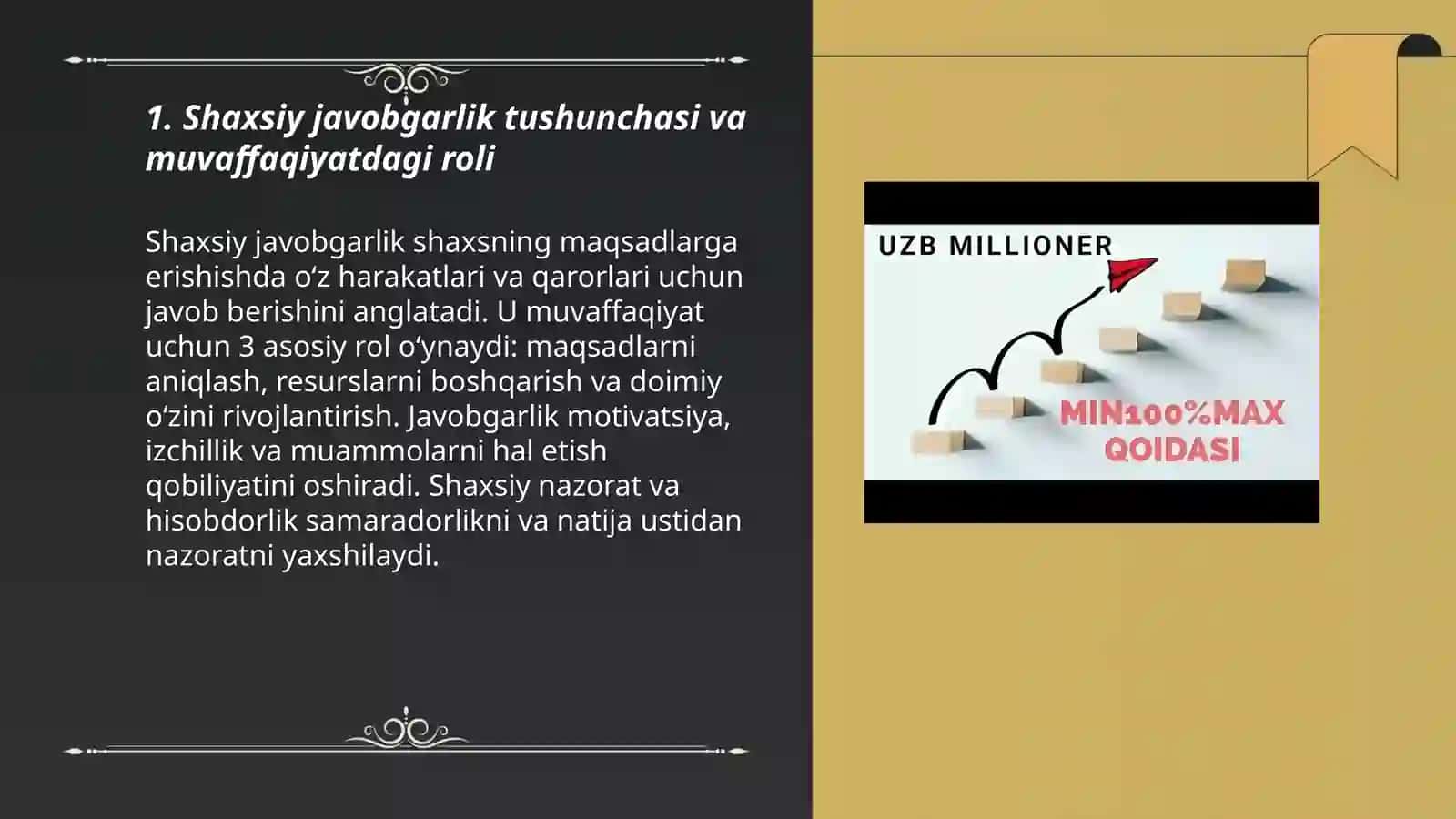 Muvaffaqiyat uchun shaxsiy javobgarlikni shakllantirish 3