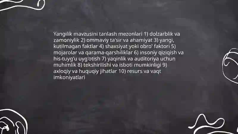 Yangilik matnini tanlash va tahrir qilish 3