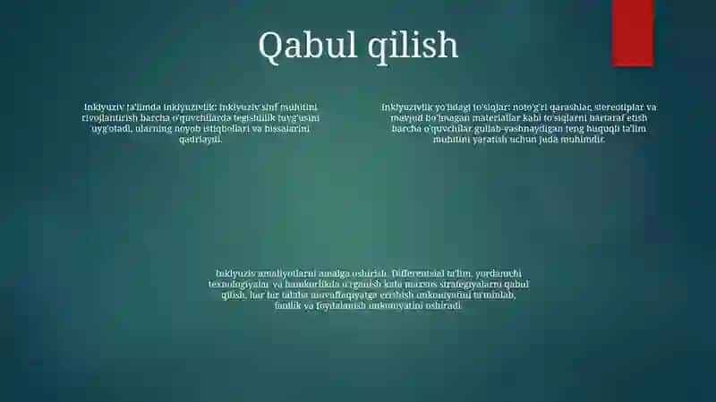 Inklyuziv Ta'limning Joriy Qilinishi Bosqichlari 3